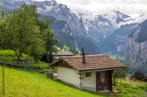 summer in Lauterbrunnen Valley in Switzerland