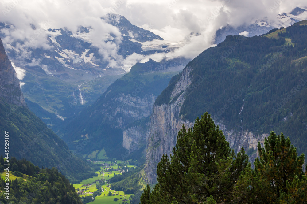 summer in Lauterbrunnen Valley in Switzerland summer in Lauterbrunnen Valley in Switzerland