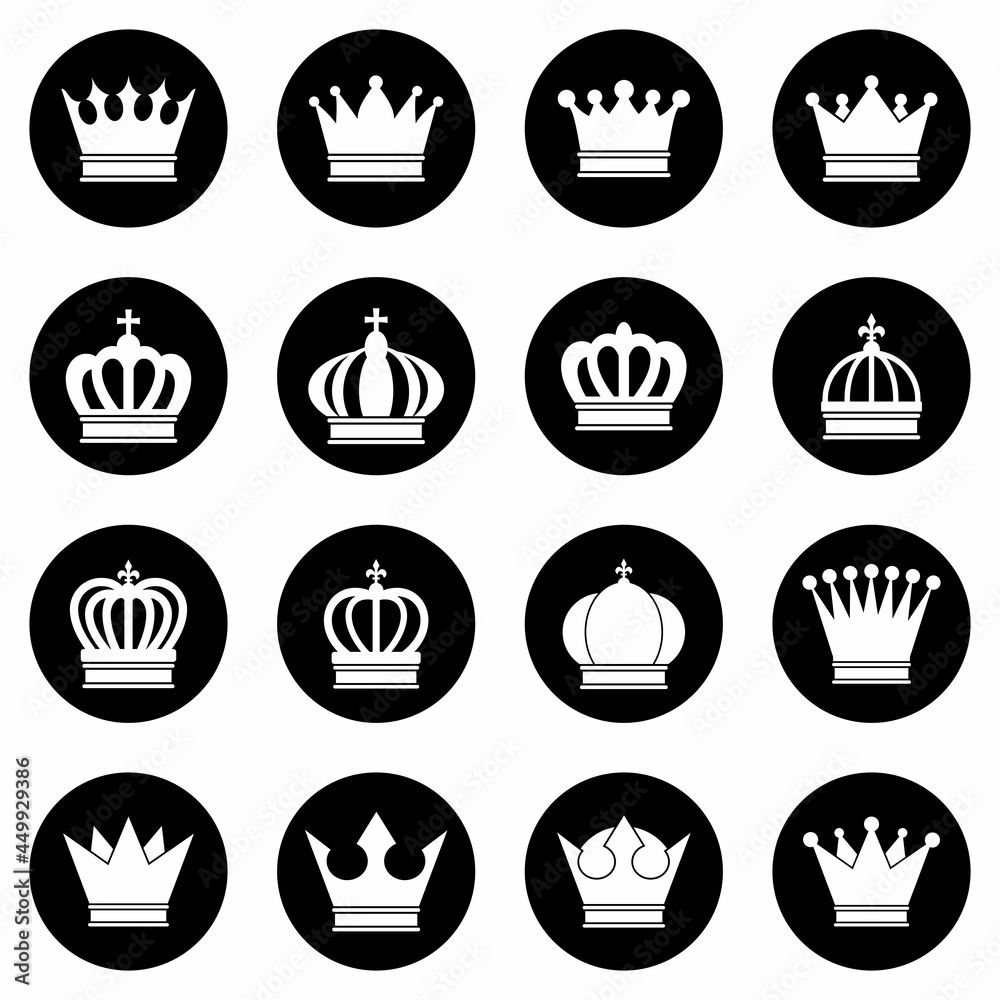crown icon set vector sign symbol of king crown icon set vector sign symbol of king