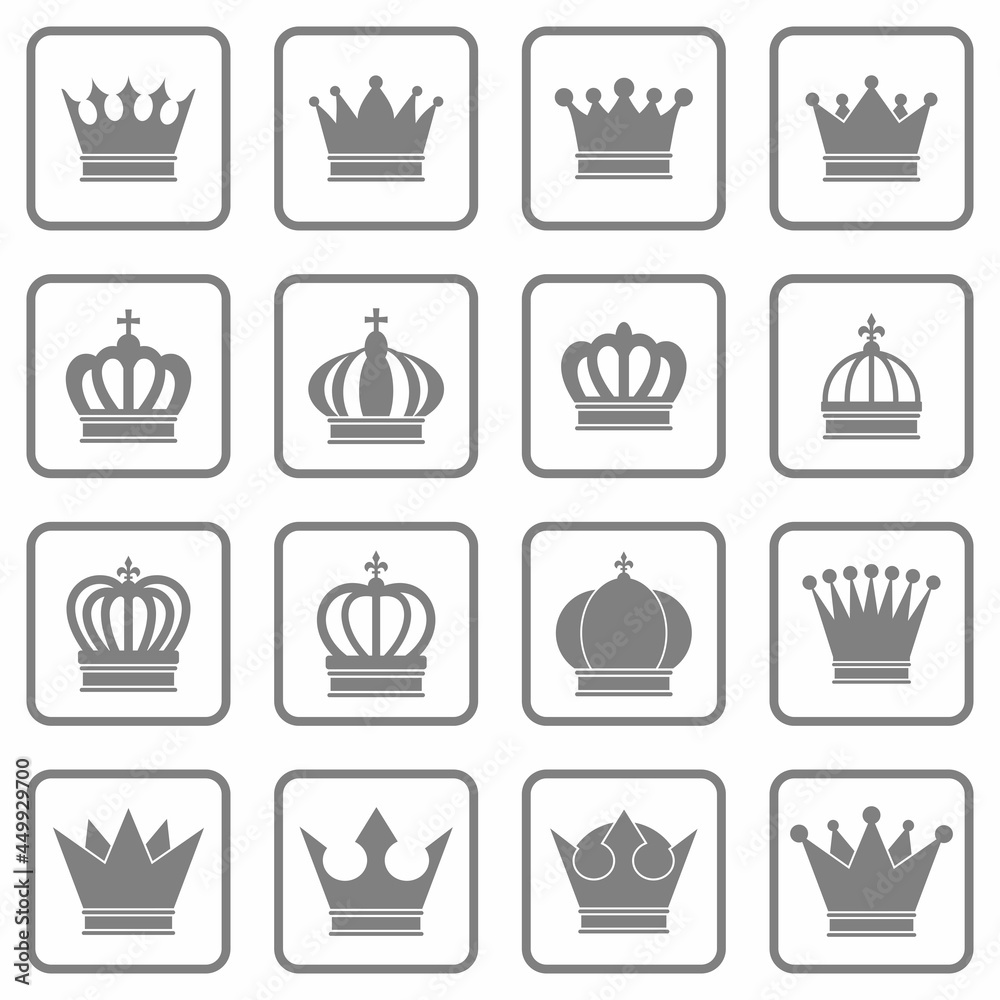 crown icon set vector sign symbol of king crown icon set vector sign symbol of king