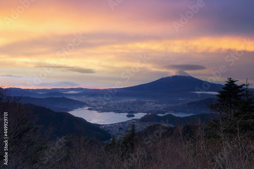 beautiful Fuji mountain on sunrise