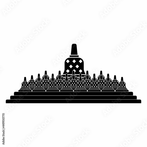 Borobudur temple landmark illustrations vector sign symbol