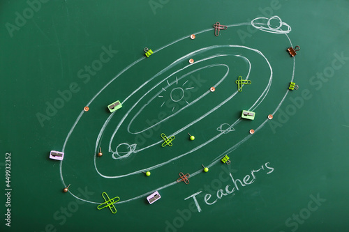 Word TEACHER with stationer...