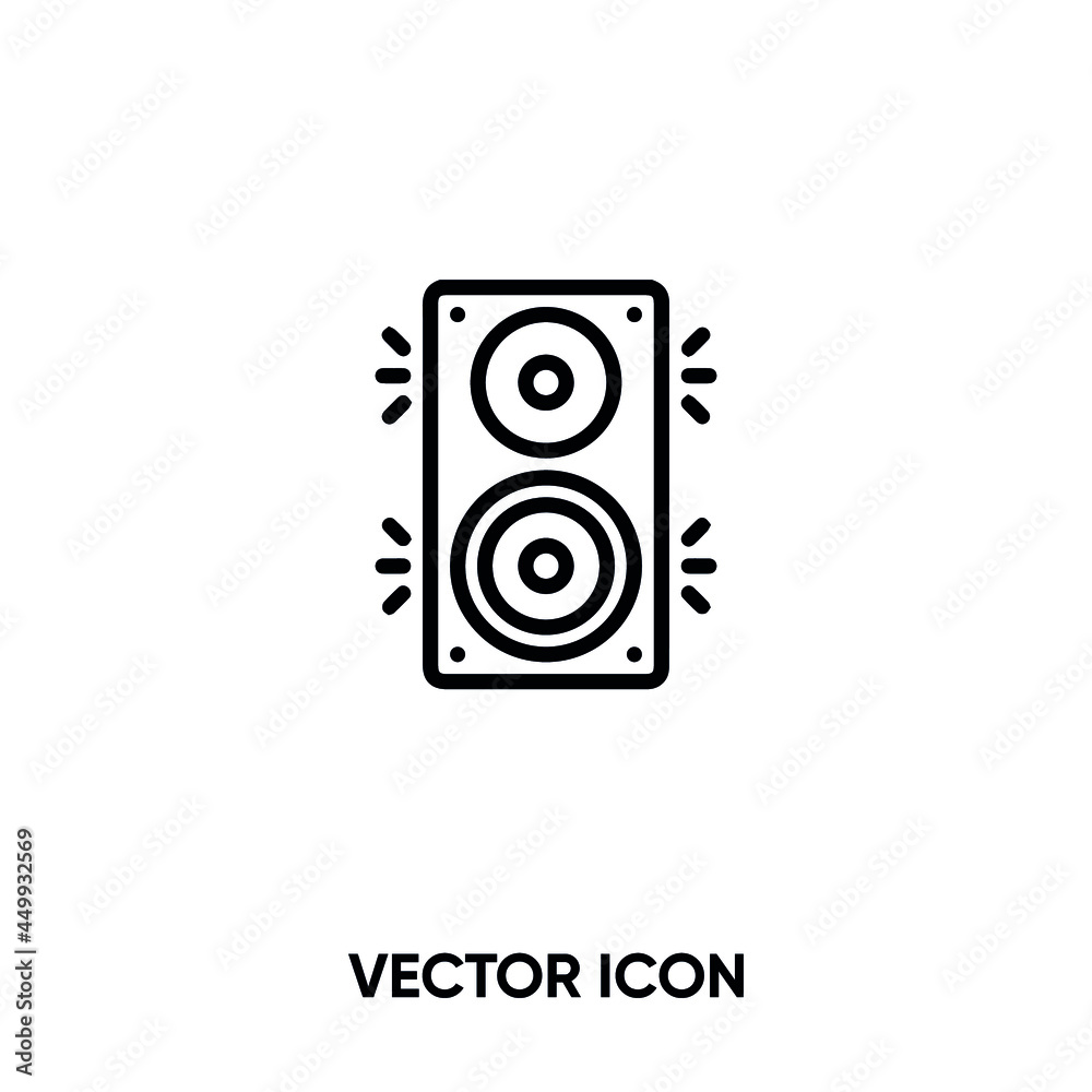 Music speaker vector icon. Modern, simple flat vector illustration for website or mobile app. symbol, logo illustration. Pixel perfect vector graphics Music speaker vector icon. Modern, simple flat vector illustration for website or mobile app. symbol, logo illustration. Pixel perfect vector graphics