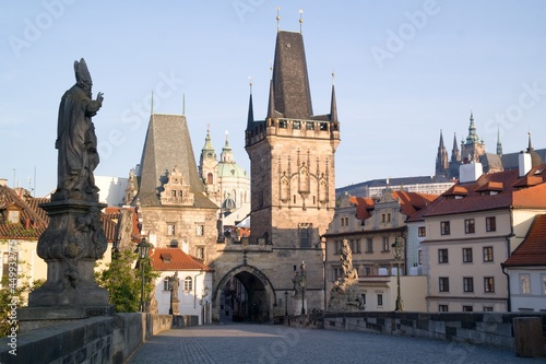 Early morning at the Charles' Bridge (Karlův most) in Prague