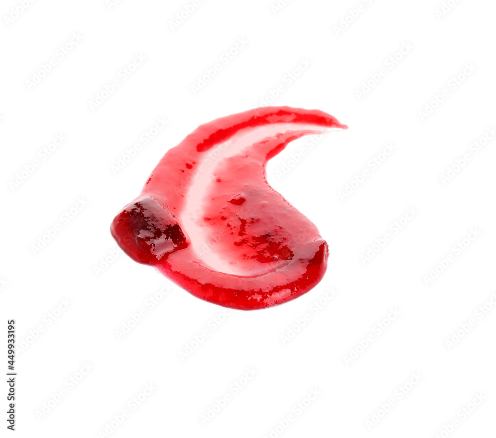 Tasty cherry jam on white background Tasty cherry jam on white background