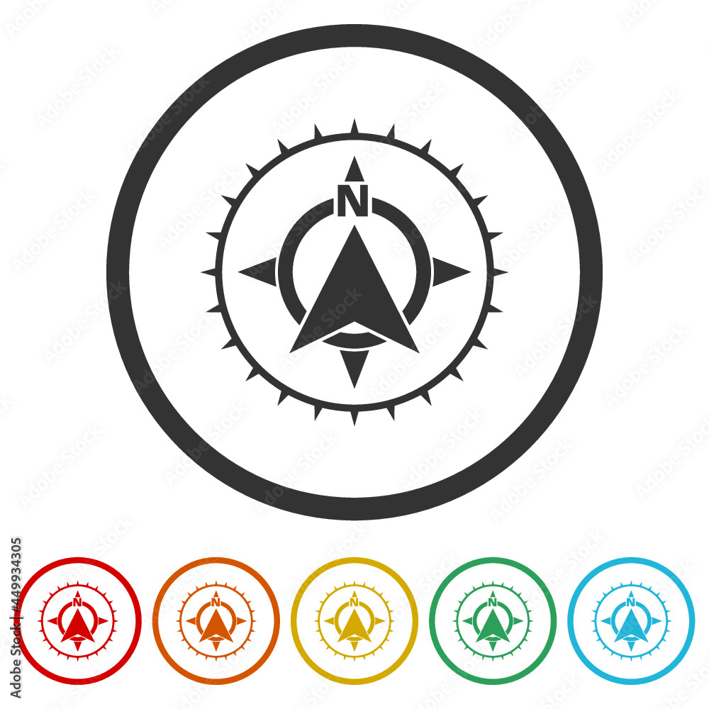 Compass ring icon isolated on white background Compass ring icon isolated on white background