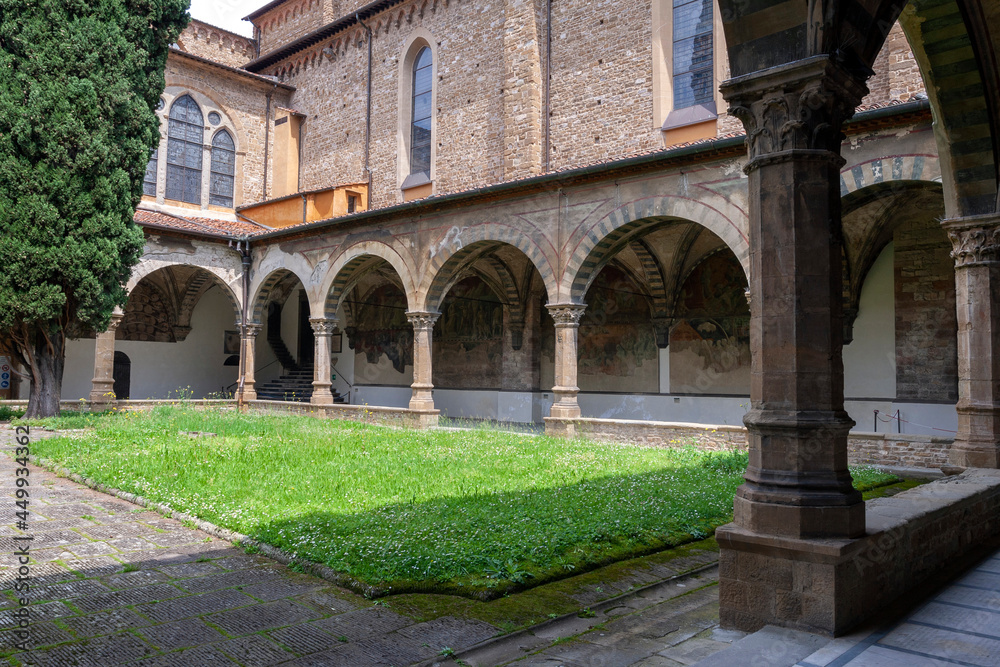 The courtyard of the Santa Maria Novella church in Florence