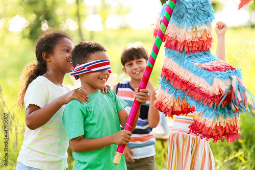 Cute children at pinata bir...