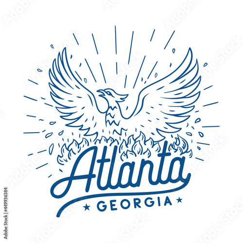 Atlanta Georgia. City of Atlanta. Vector and illustration.
