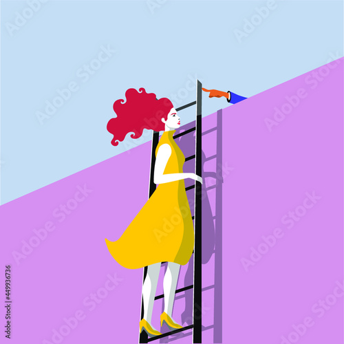 Feminism - Diversity - Violence Against Women -  Woman on the Stairs