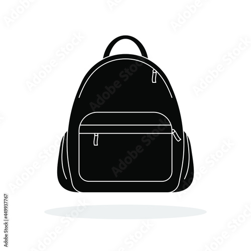 Backpack icon. Vector illustration. Black backpack icon. Isolated backpack icon