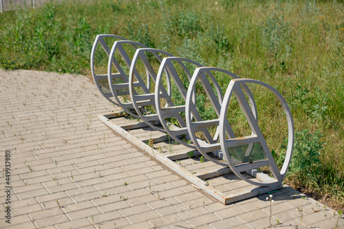 Empty place for a parking of bicycles.