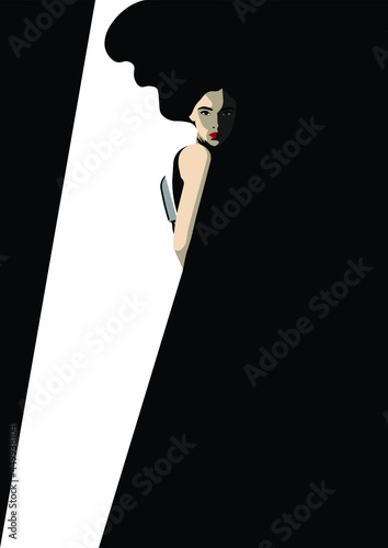 Psychopathology - Mental Health Disorder - Antisocial Personality Disorder - woman in shade hiding a knife