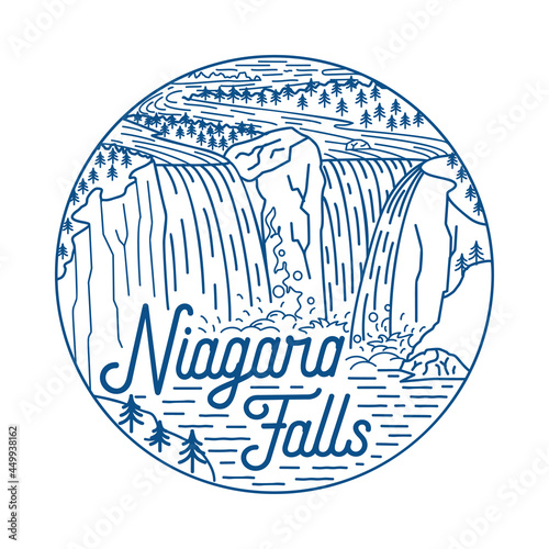 Niagara Falls vector design template. Vector and illustration.
