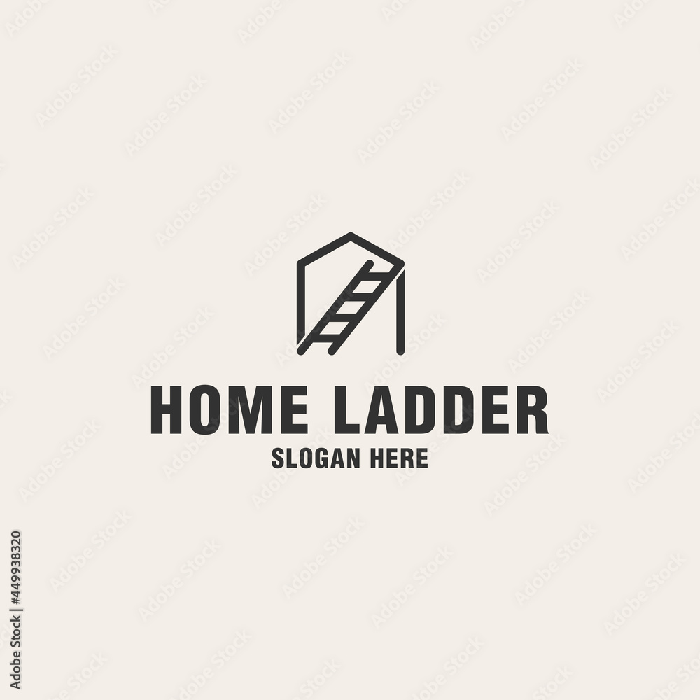 Home ladder logo template on monogram style Home ladder logo template on monogram style