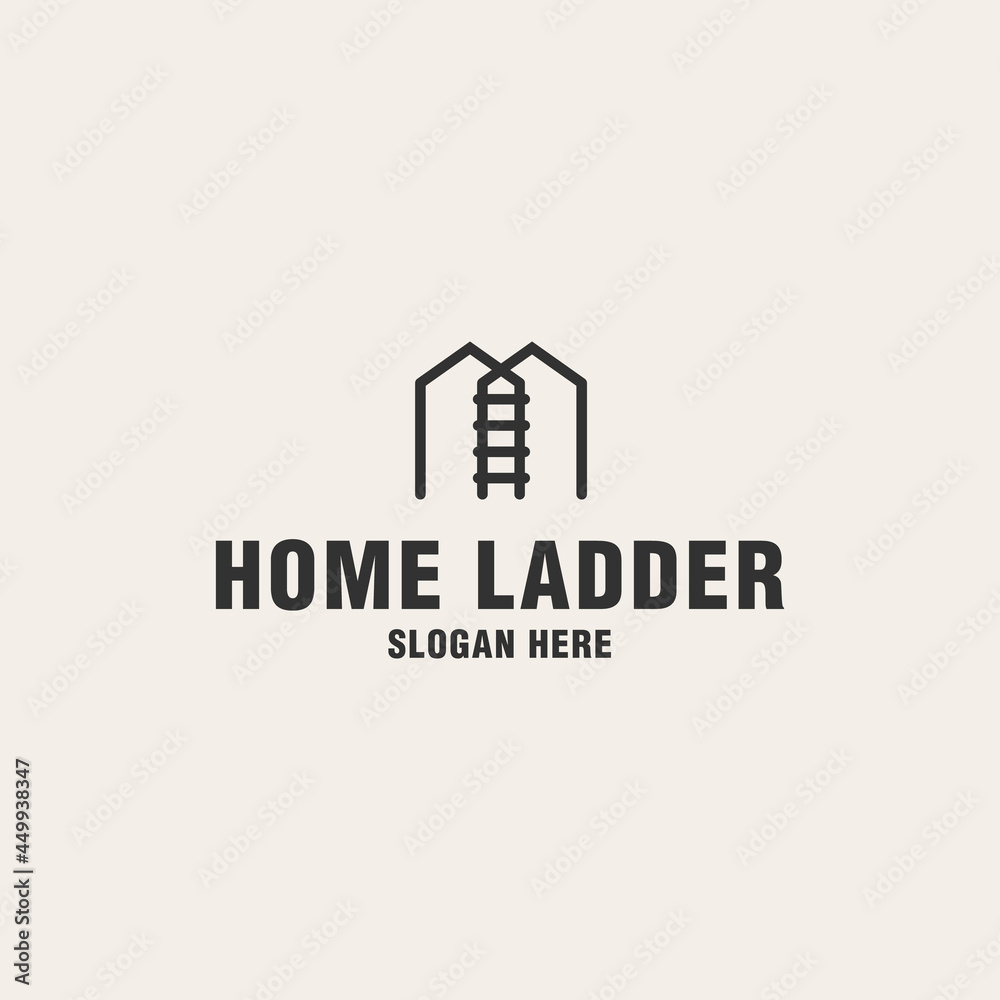 Home ladder logo template on monogram style