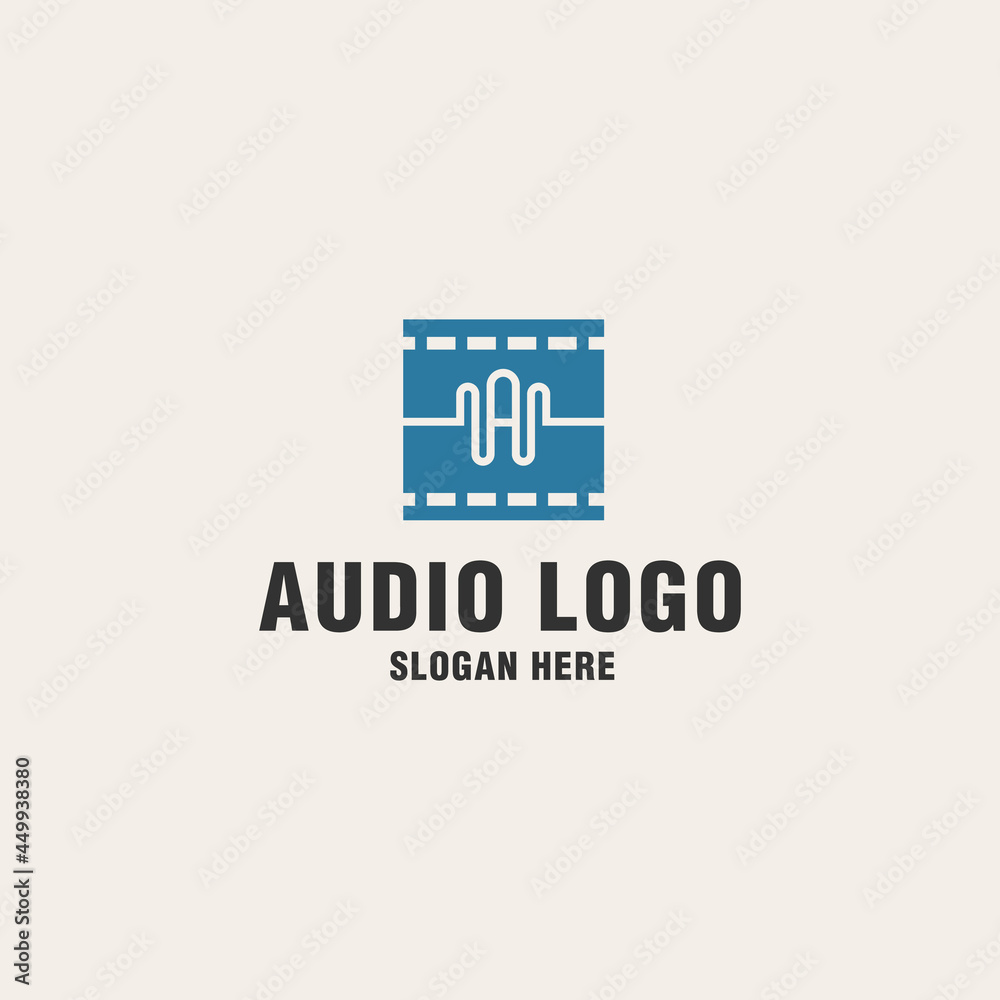 Obraz premium Letter A with audio logo template on monogram style