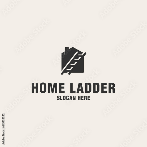 Home ladder logo template on monogram style