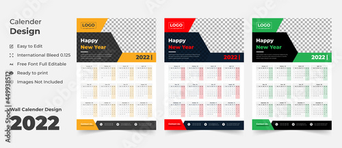 Wall Calendar 2022, Wall calendar design template for 2022, simple, clean, and elegant design Calendar for 2022,2022 wall calendar template design, Wall calendar 2022.