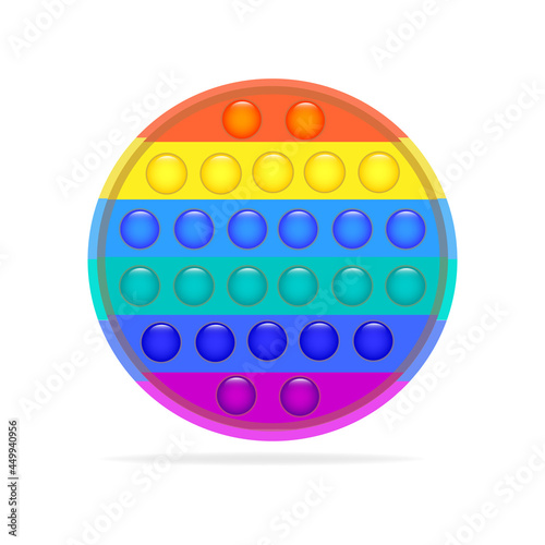 Obraz na płótnie Popular silicone colorful anti-stress toy poster for a child on a white background in vector. Simple dimple. w salonie