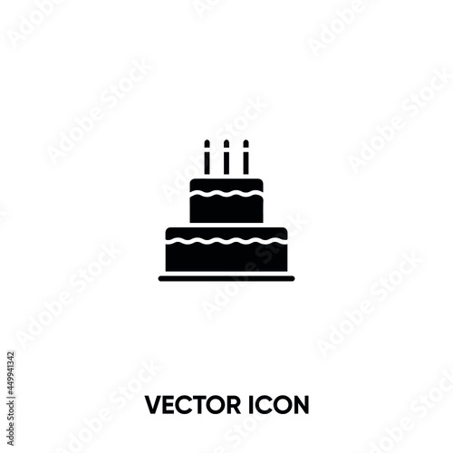 Cake vector icon. Modern, simple flat vector illustration for website or mobile app. Birtday cake symbol, logo illustration. Pixel perfect vector graphics	
