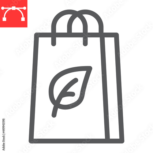 Eco bag line icon, reusable and ecology, ecobag vector icon, vector graphics, editable stroke outline sign, eps 10.