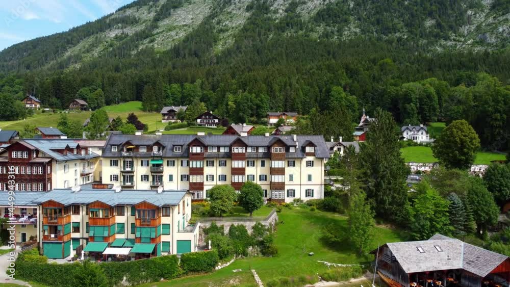 The village of Altaussee in Austria - aerial view - travel photography by drone The village of Altaussee in Austria - aerial view - travel photography by drone