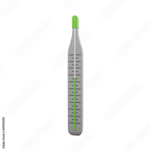 3d mercury thermometer illustration isolated on a white background. Thermometer 3d illustration isolated on white