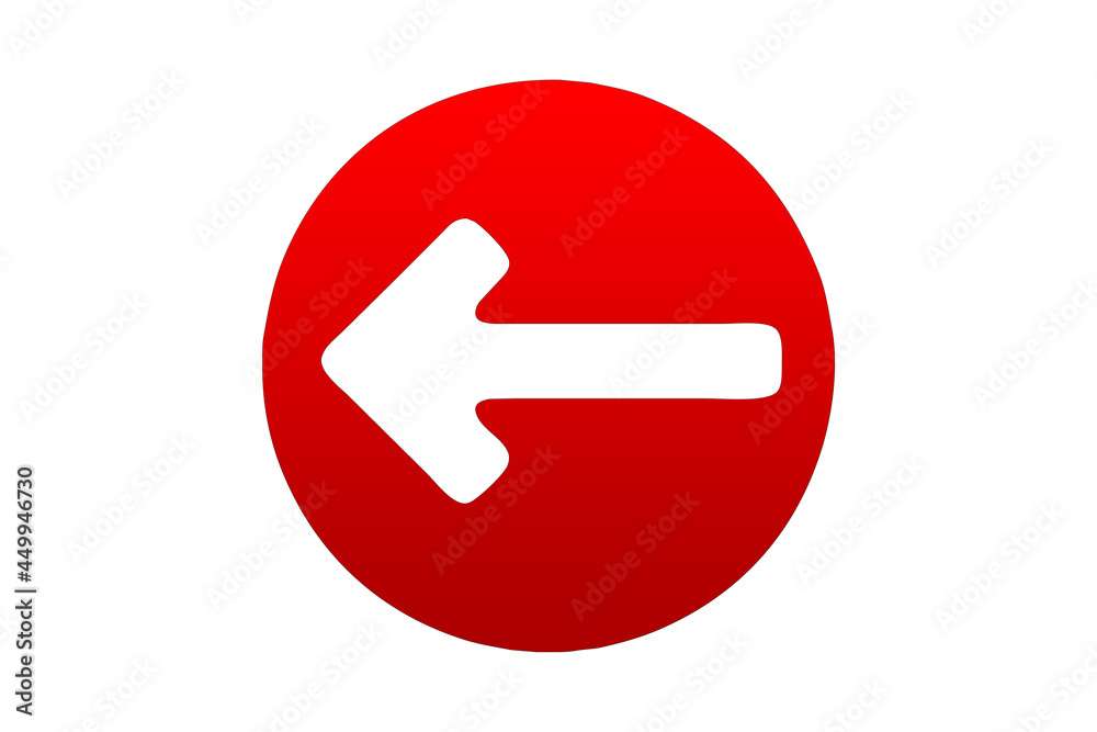 left arrow illustration on red background left arrow illustration on red background