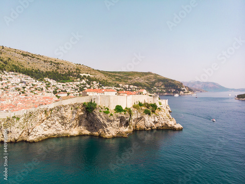 Aerial view at famous european travel destination in Croatia, Dubrovnik old town