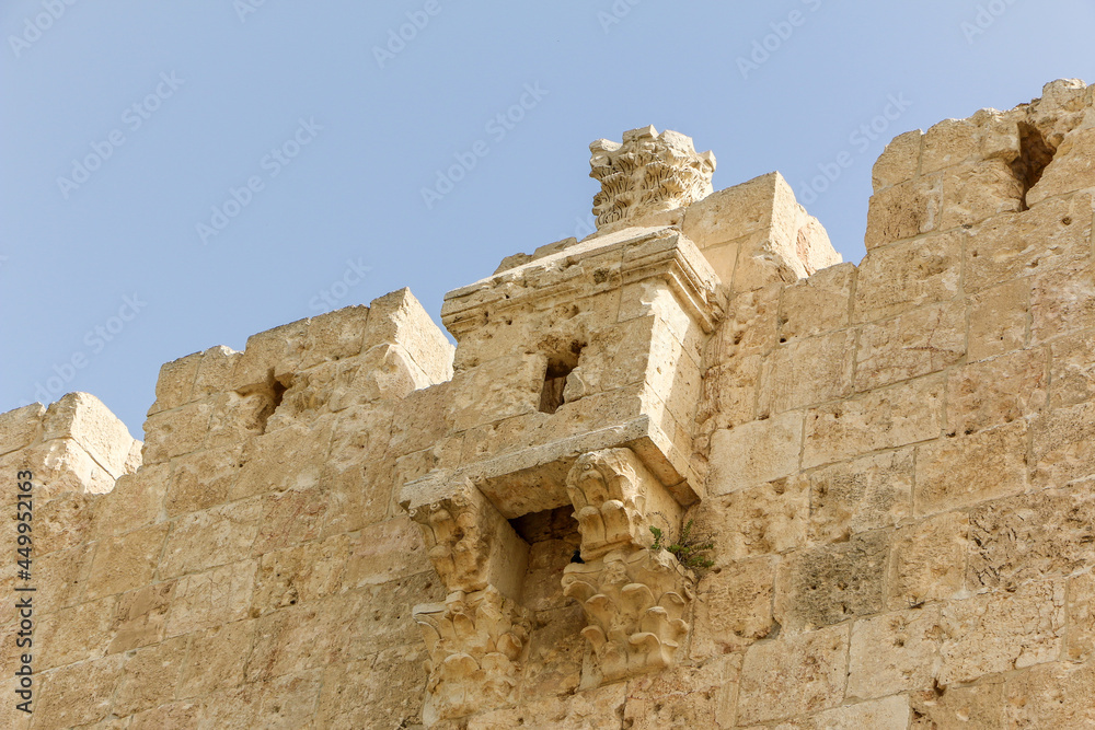 Closeup of architecture in Old City, Jerusalem, Israel.
