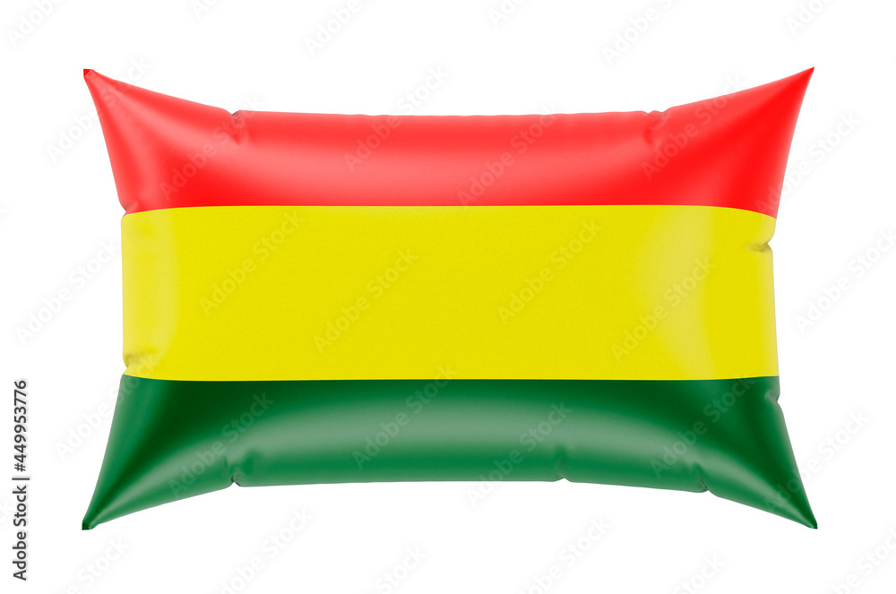 Pillow with Bolivian flag. 3D rendering Pillow with Bolivian flag. 3D rendering