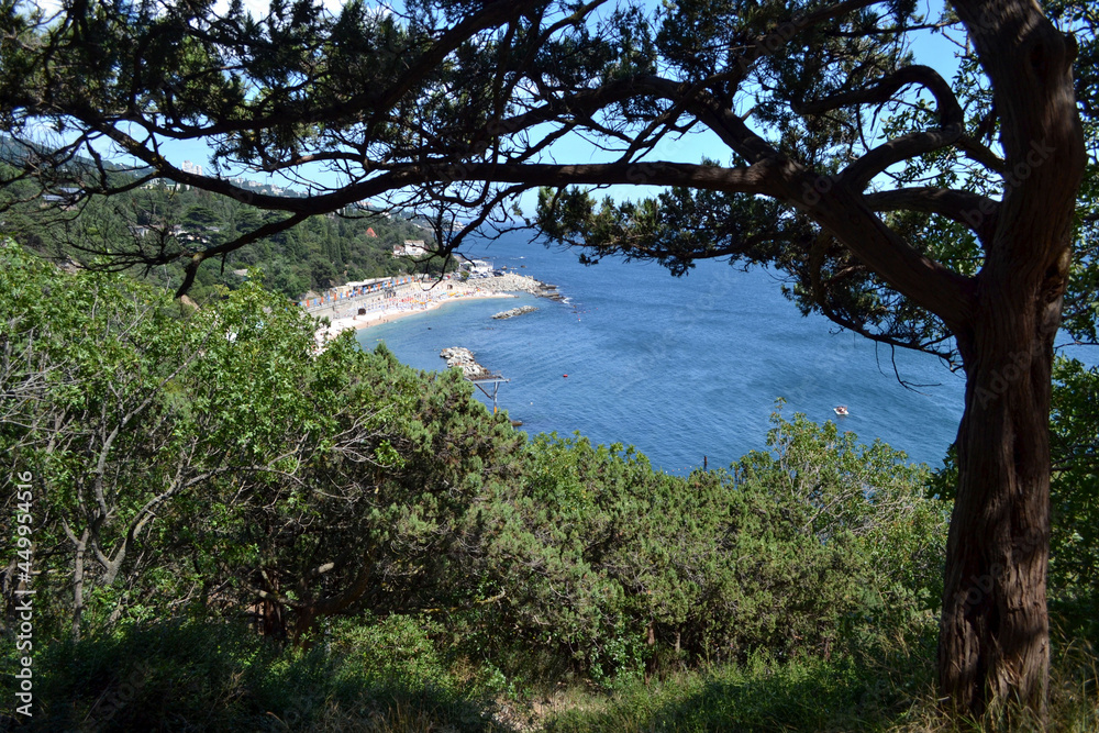 View of the bay of the seaside town