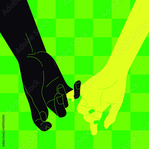 Diversity Couple - couple holding hands -  man and woman hand - - interracial couple