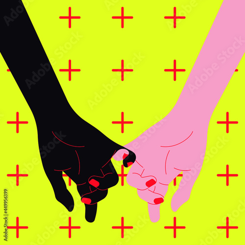 Diversity Couple - couple holding hands - couple holding hands - interracial couple
