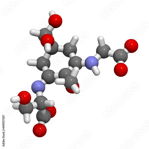 Shinorine sunscreen molecule. 3D rendering. . photo