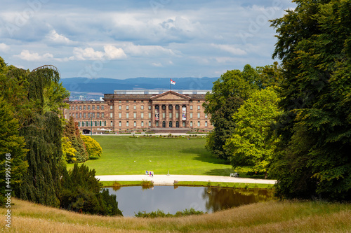 Kassel, Schloss Wilhelmshöhe, Ansicht aus dem Bergpark, 21.07.2021.