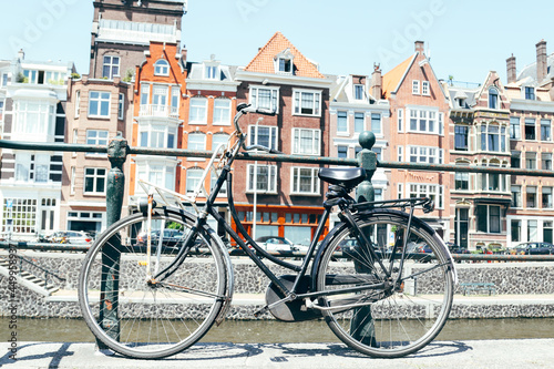 Old vintage bicycle in Amsterdam