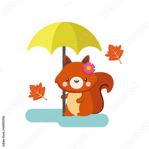 kawaii cartoon of a chipmunk