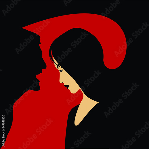 Feminism - Violence Against Women - Women Rights - Domestic Violence - silhouette of man shouting at woman