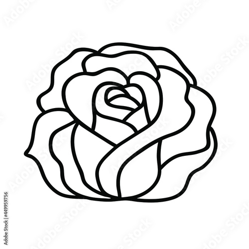 Rose flower vector icon. Vector illustration isolated on white.