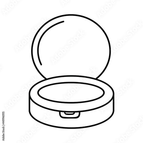 Powder outline icon in long shadow style. Vector illustration isolated on white.