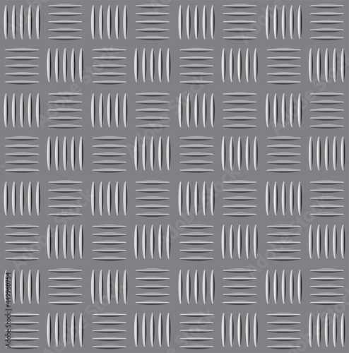 Metal floor checker panel, silver color background. © mushan