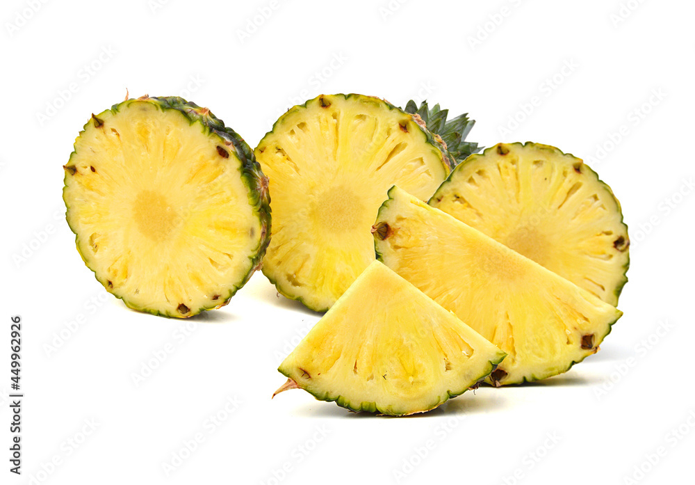 Pineapple slices isolated on white background Pineapple slices isolated on white background