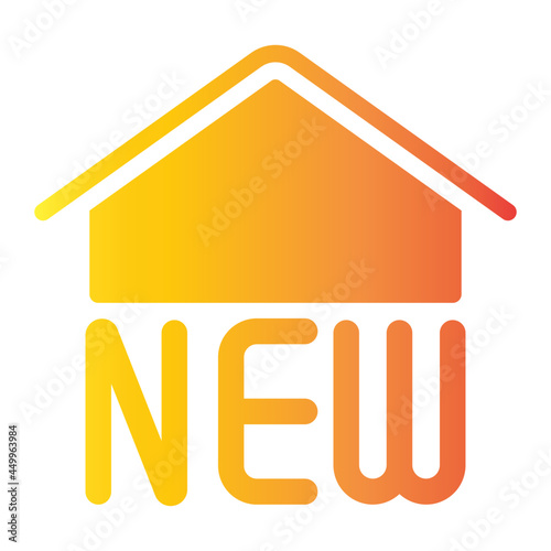 new home flat gradient icon