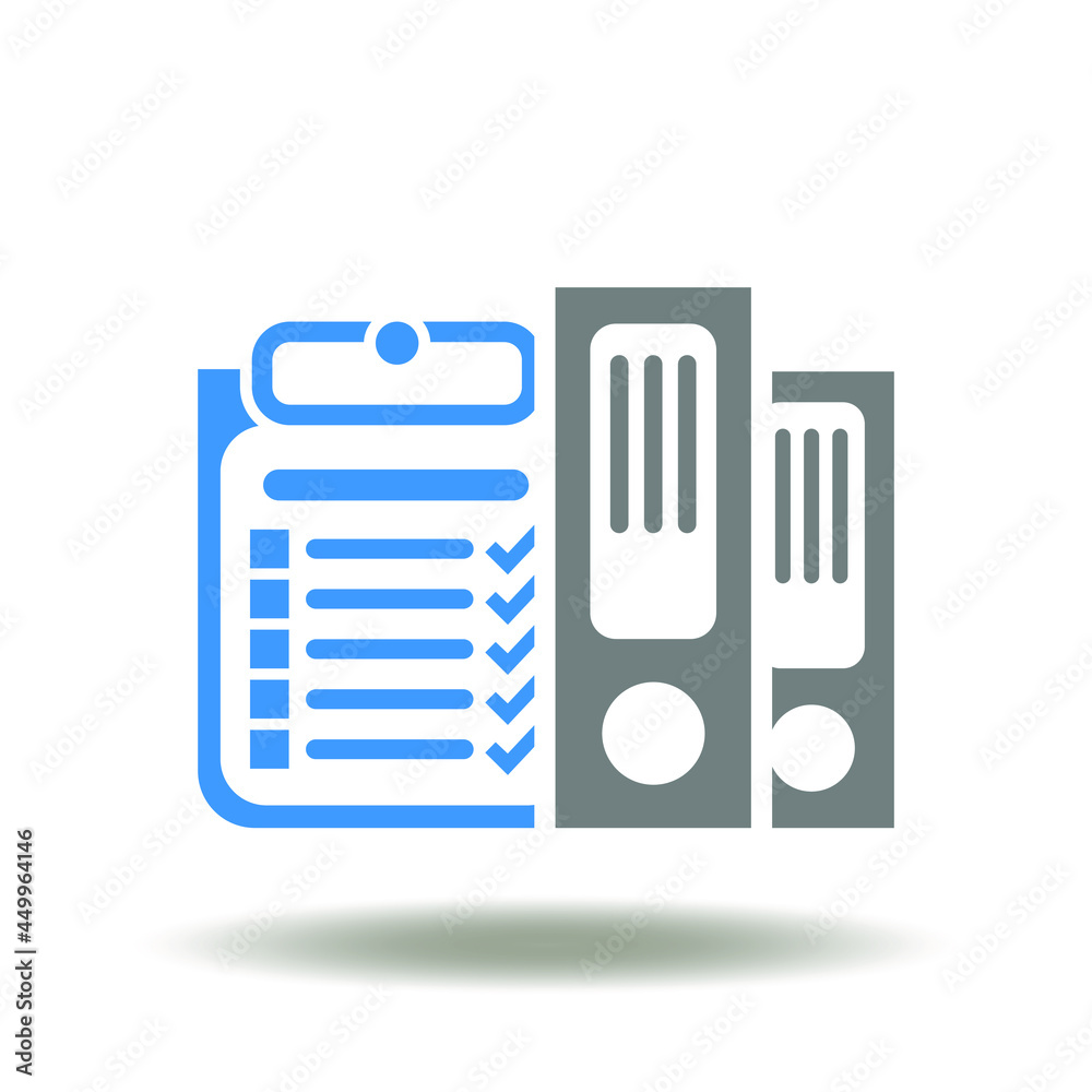 Check list with binder folder vector illustration. Clipboard with check mark and directory icon. Regulation and compliance symbol. Check list with binder folder vector illustration. Clipboard with check mark and directory icon. Regulation and compliance symbol.