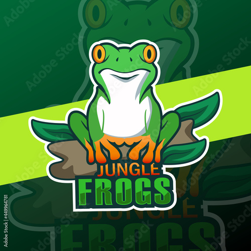 frog esport mascot logo design ilustration vector
