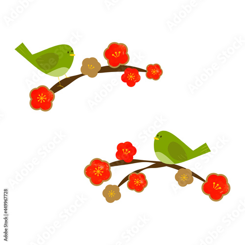 梅の花とウグイス