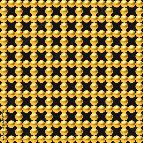 Golden luxury background with beads. Vector illustration.